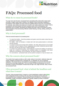 FAQs on Ultra-processed foods