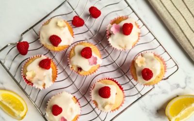 Plant-based Lemon and Raspberry Cupcakes